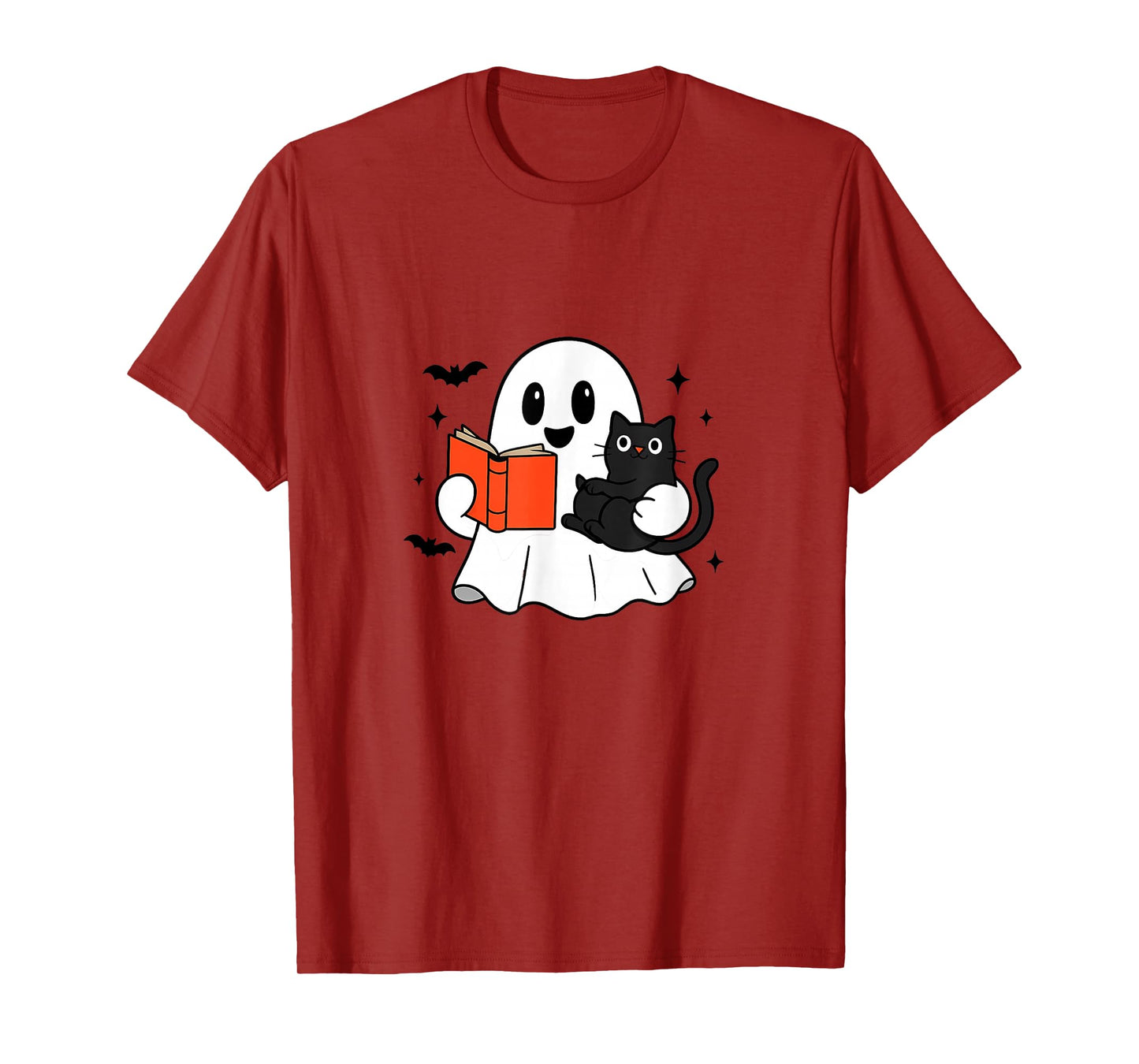 Amazing Spooky Creepy Halloween Ghost with cat Design T-Shirt