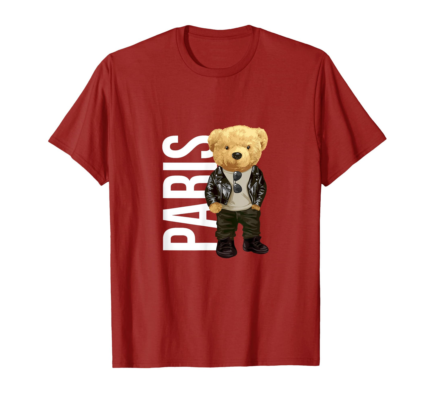 Cool Teddy Bear Boy Paris Style Illustration Graphic Design T-Shirt