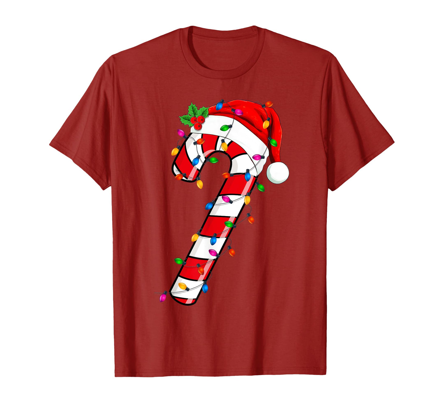 Christmas Candy Cane Santa Xmas Kids Toddler Youth Women Men T-Shirt