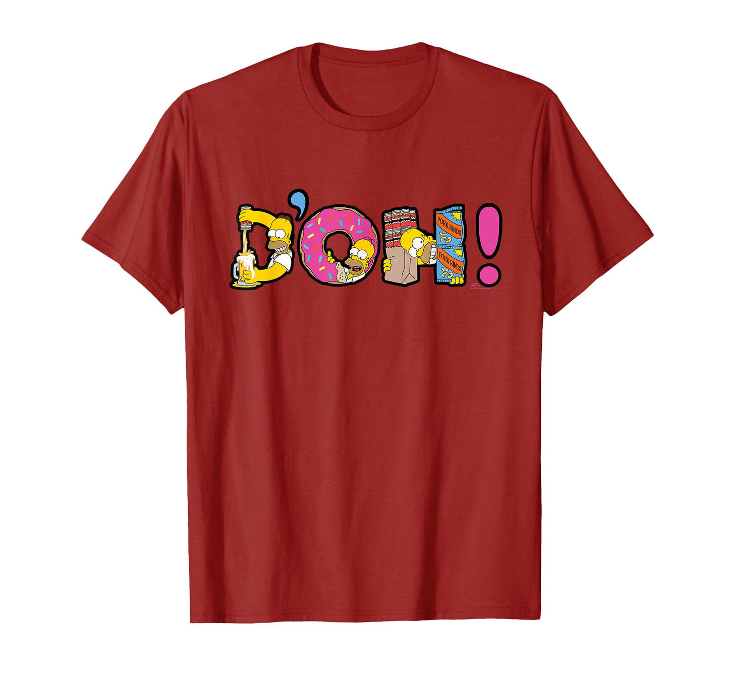 The Simpsons Homer Simpson Beer and Donuts Letters D’OH! T-Shirt
