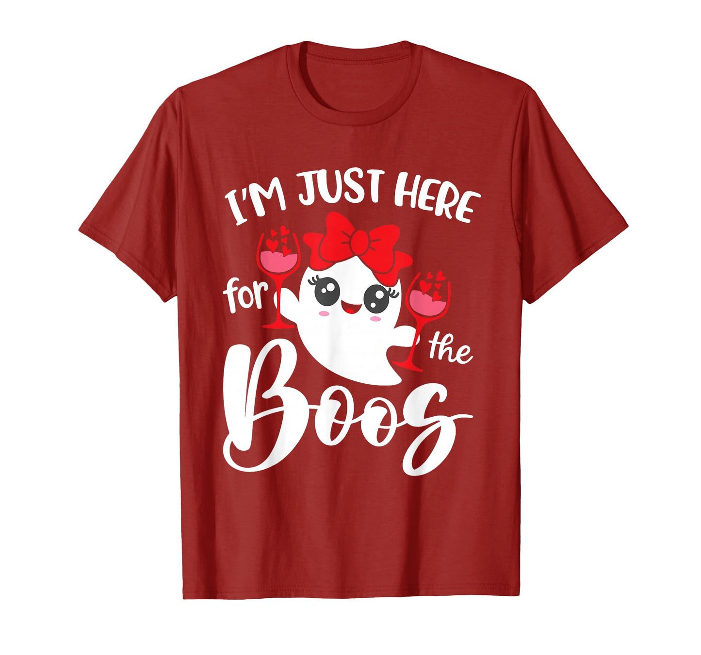 I'm Just Here for The Boos Halloween Women Ghost Cute Funny T-Shirt