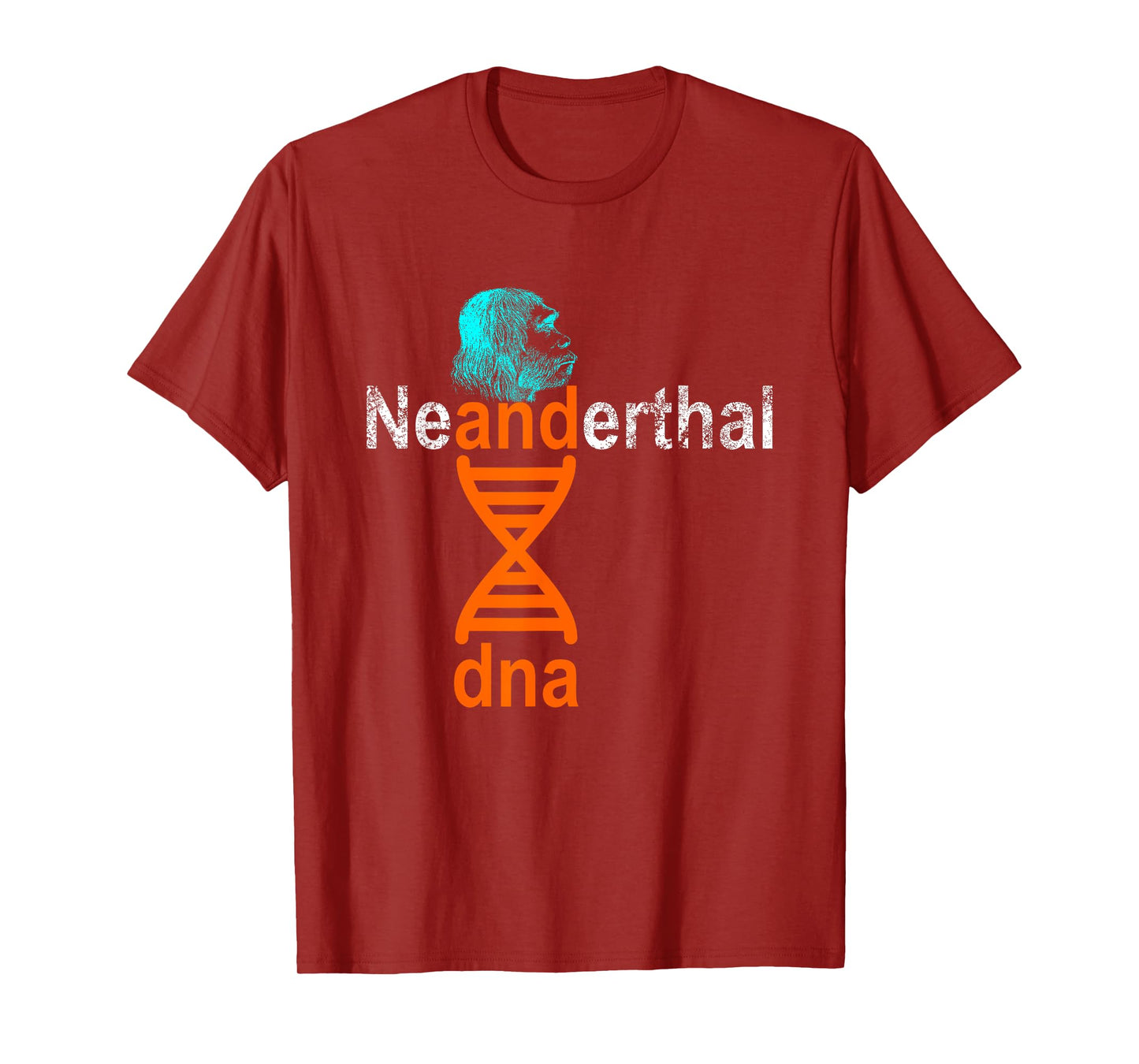 Neanderthal DNA Double Helix Design Co. Adult Unisex Retro Genetic Double Helix T-Shirt, Black, Small, Short Sleeve