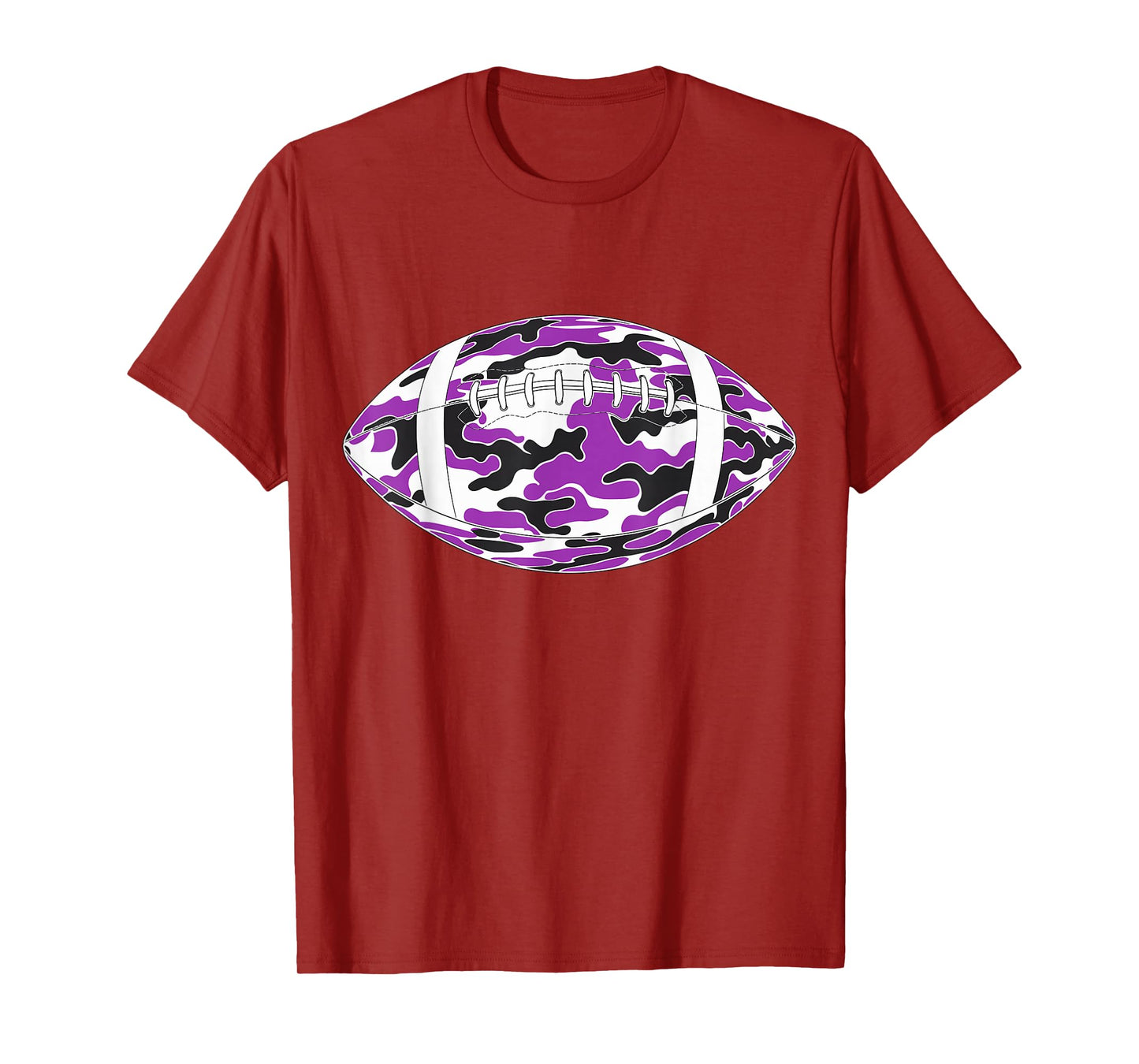Purple Camouflage American Football T-Shirt