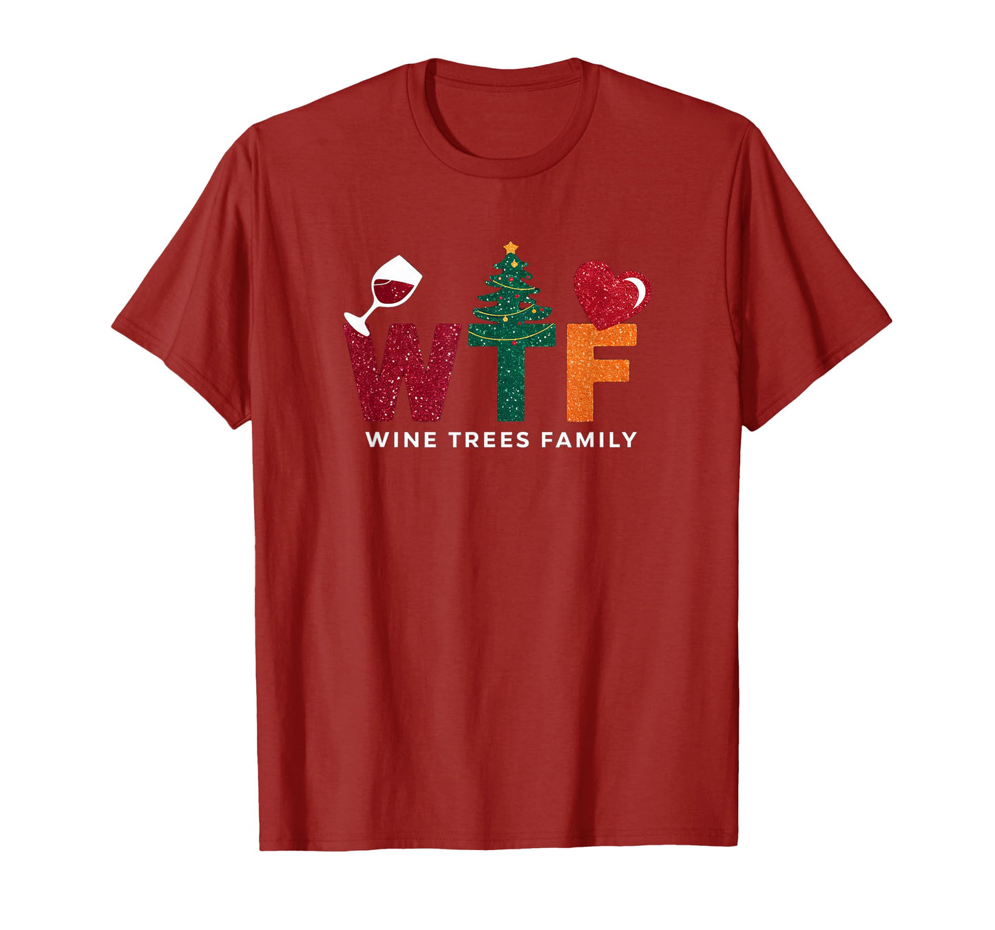 Christmas WTF Wine Trees Family Santa Christmastree T-Shirt