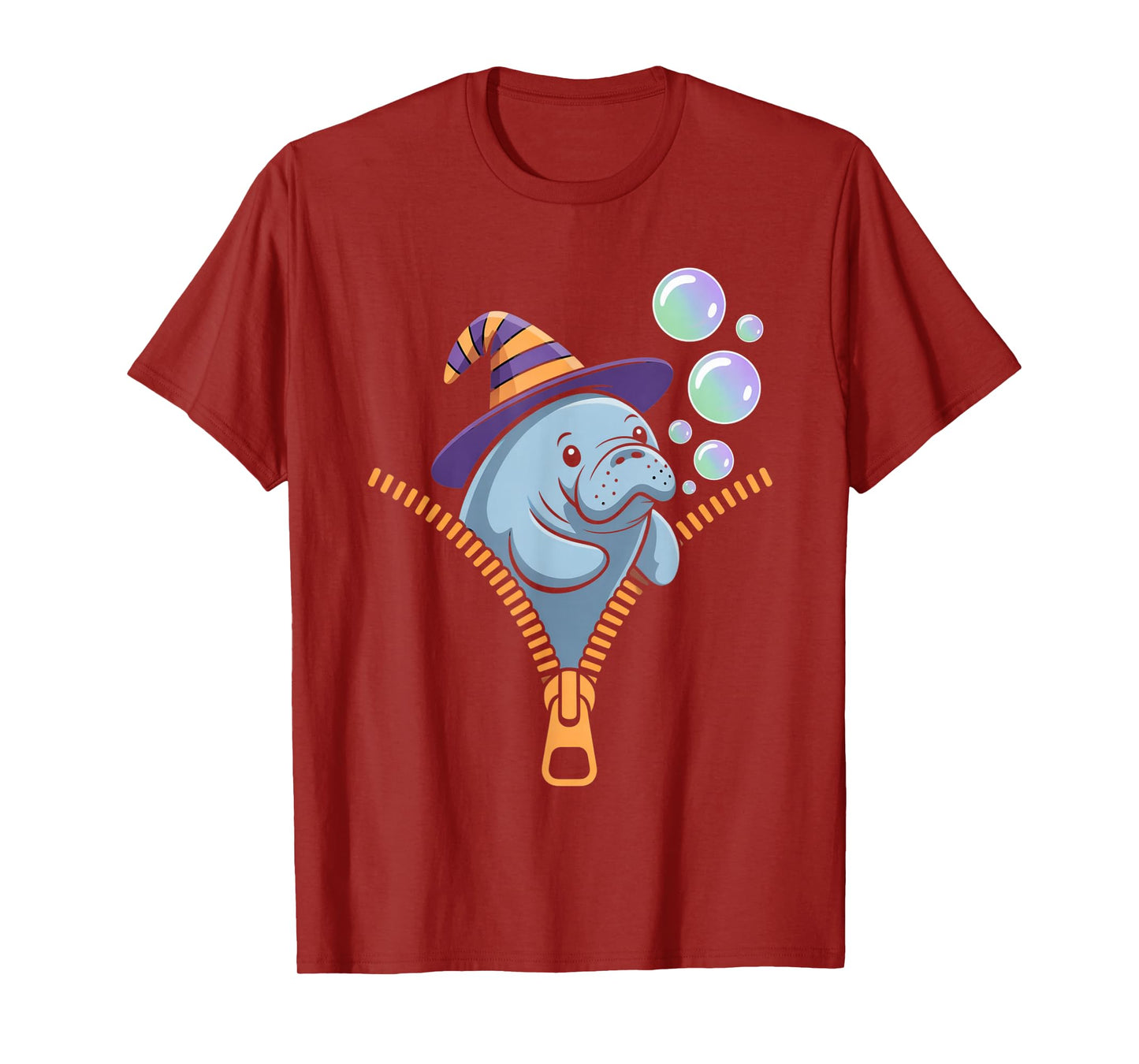 Manatee Emerging from A Zipper Cute Manatee Halloween T-Shirt