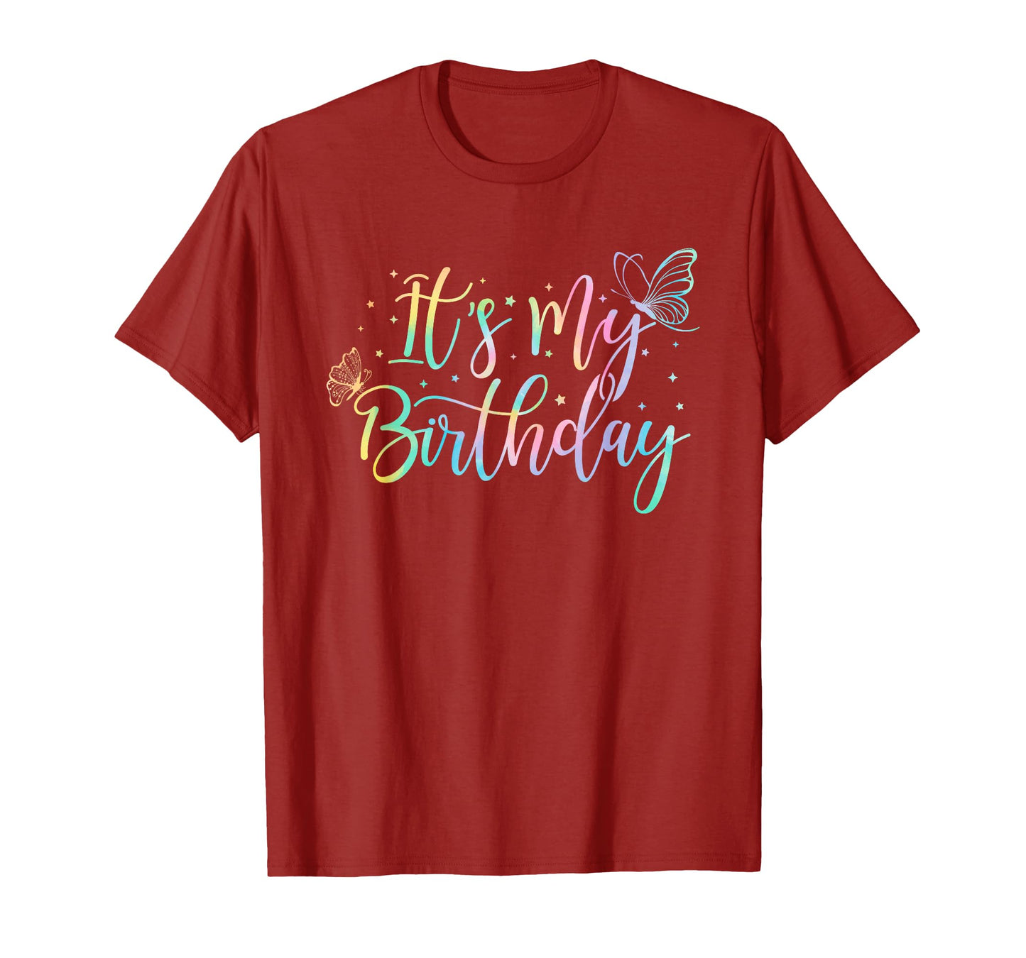It's My Birthday Butterfly Tie Dye Birthday Party Women Girl T-Shirt