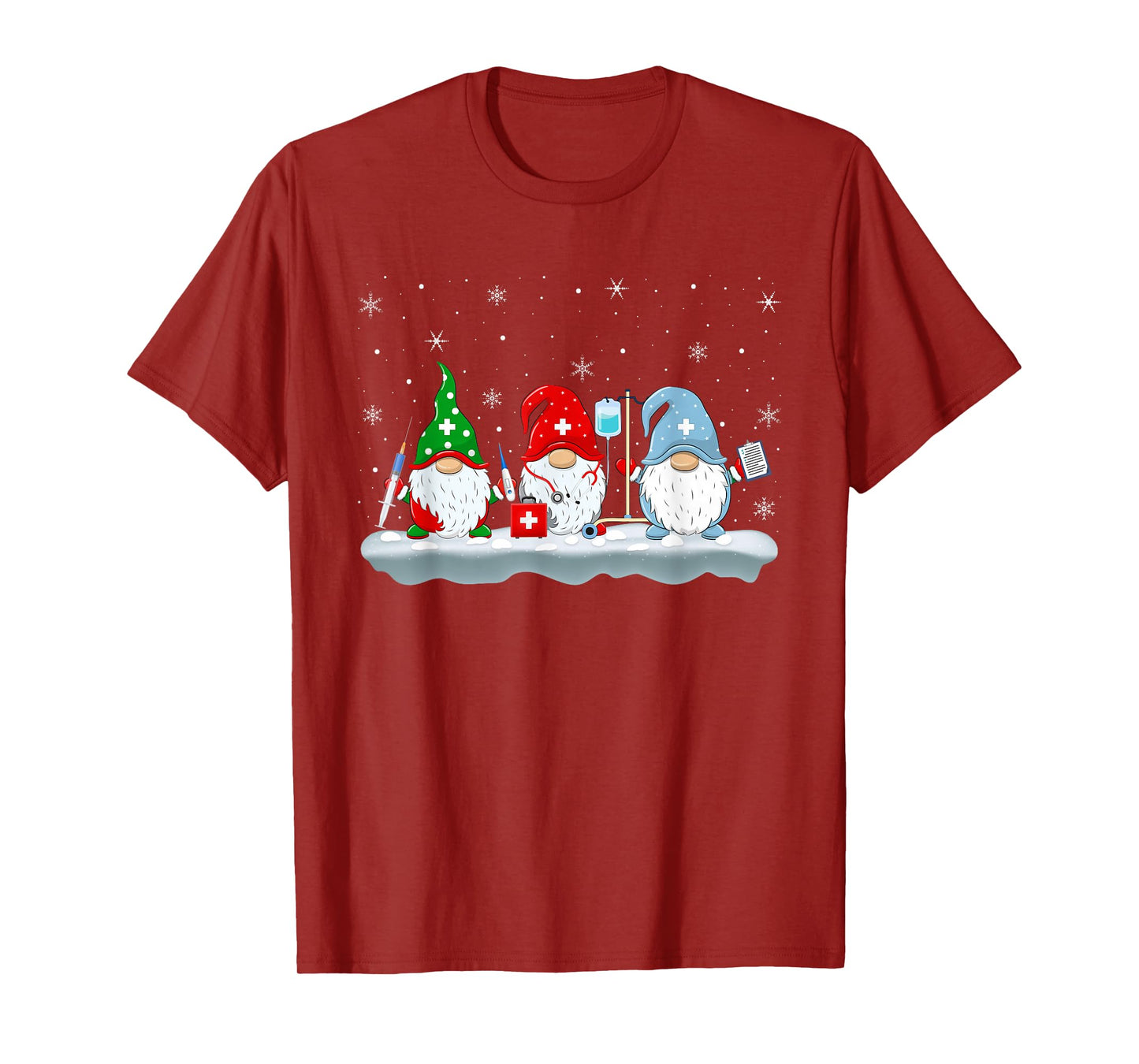 Nurse Christmas Gnomes Xmas Scrub Tops ER RN Nurse Men Women T-Shirt