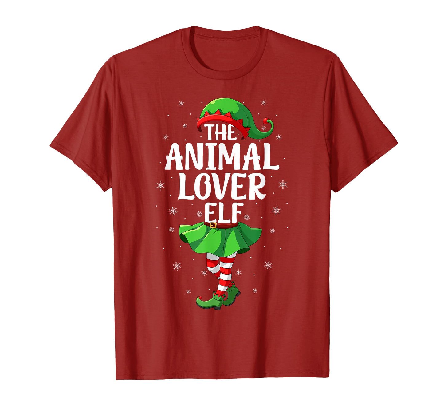 Animal Lover Elf Christmas Girls Women Elf Squad Xmas Family T-Shirt