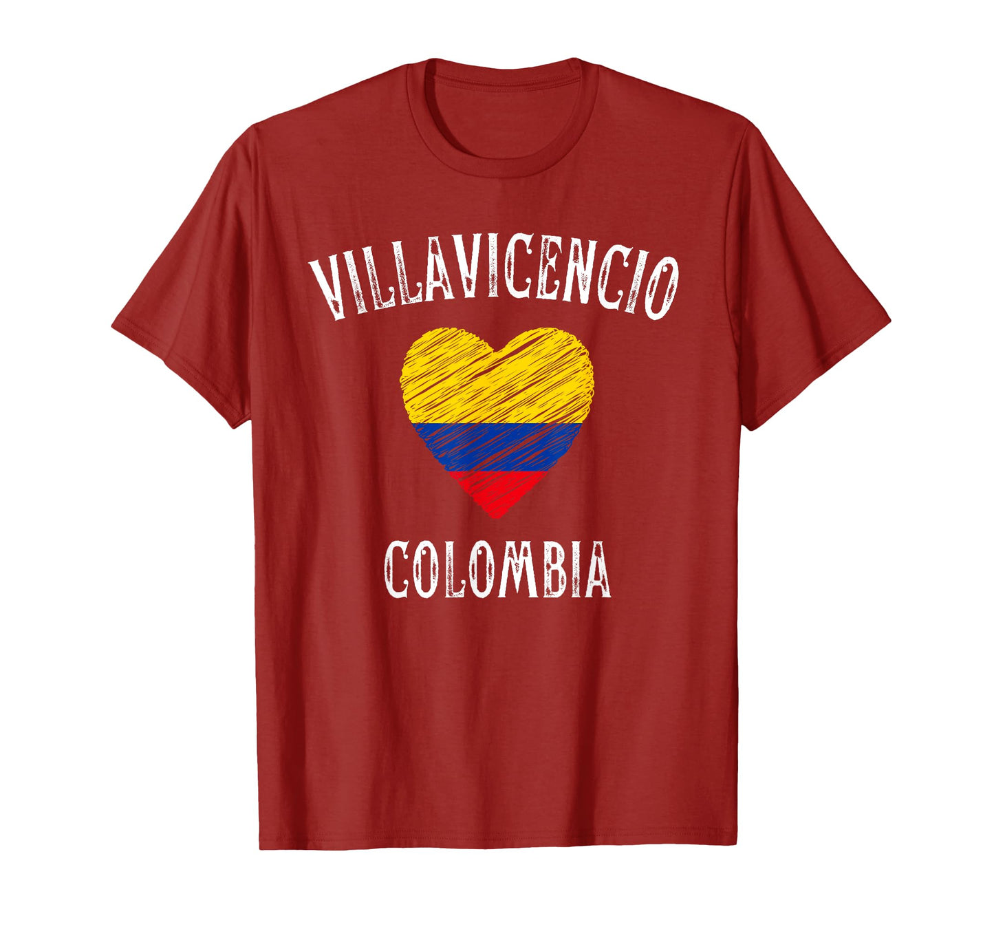 Colombia Flag Heart Villavicencio City T-Shirt