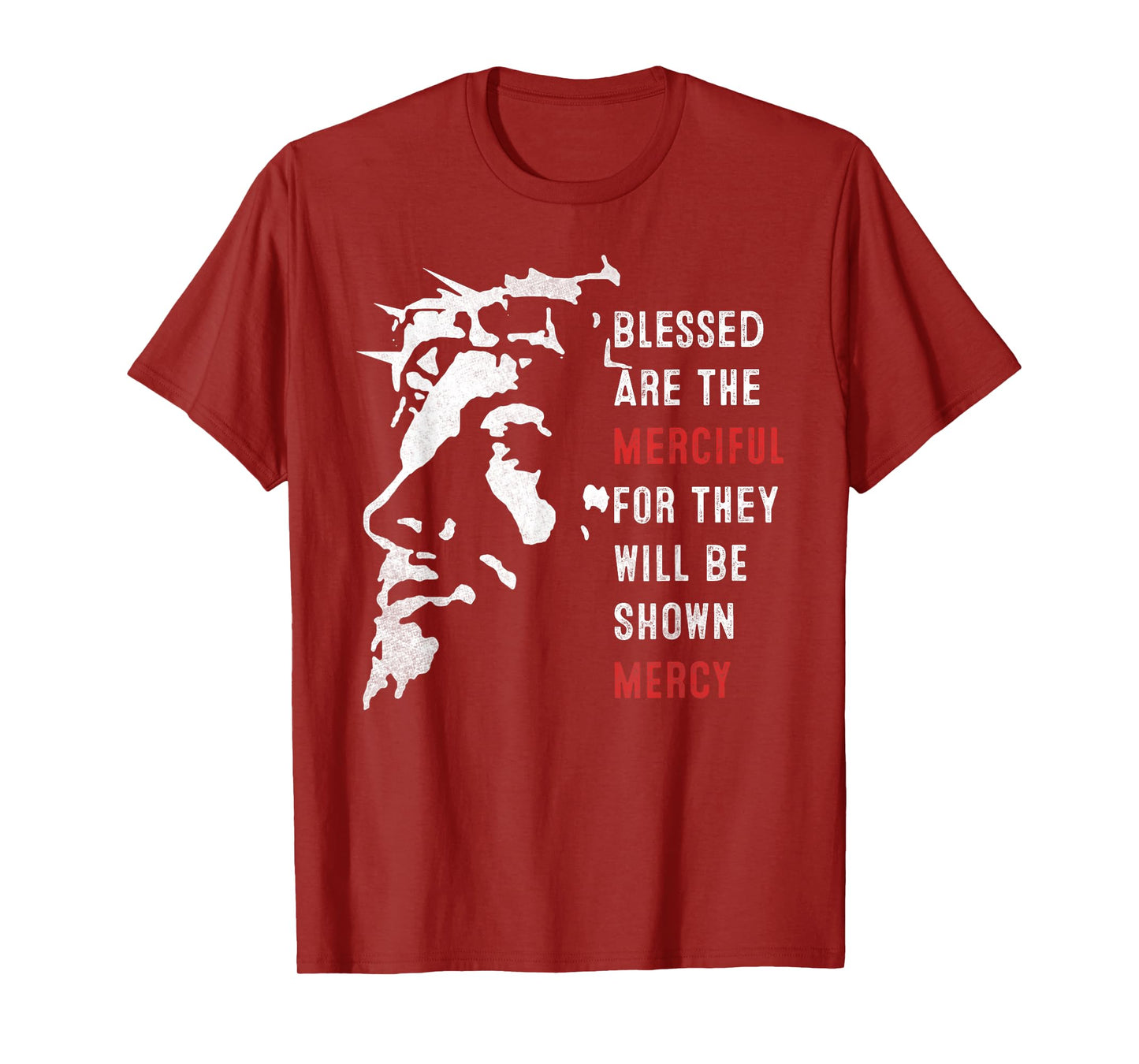 Face Of Jesus Christ Blessed Are The Merciful Vintage T-Shirt