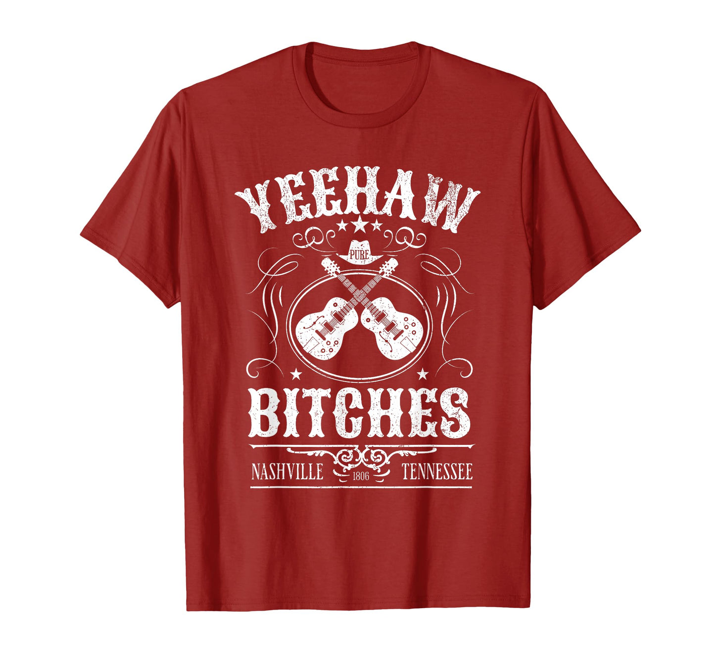 Yeehaw Bitches Funny Country Music Concert Nashville Vintage T-Shirt