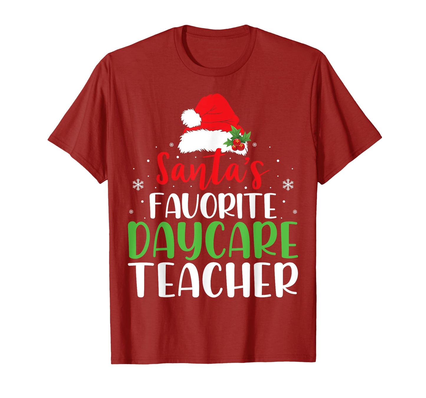Santa's Favorite Daycare Teacher Provider Funny Christmas T-Shirt