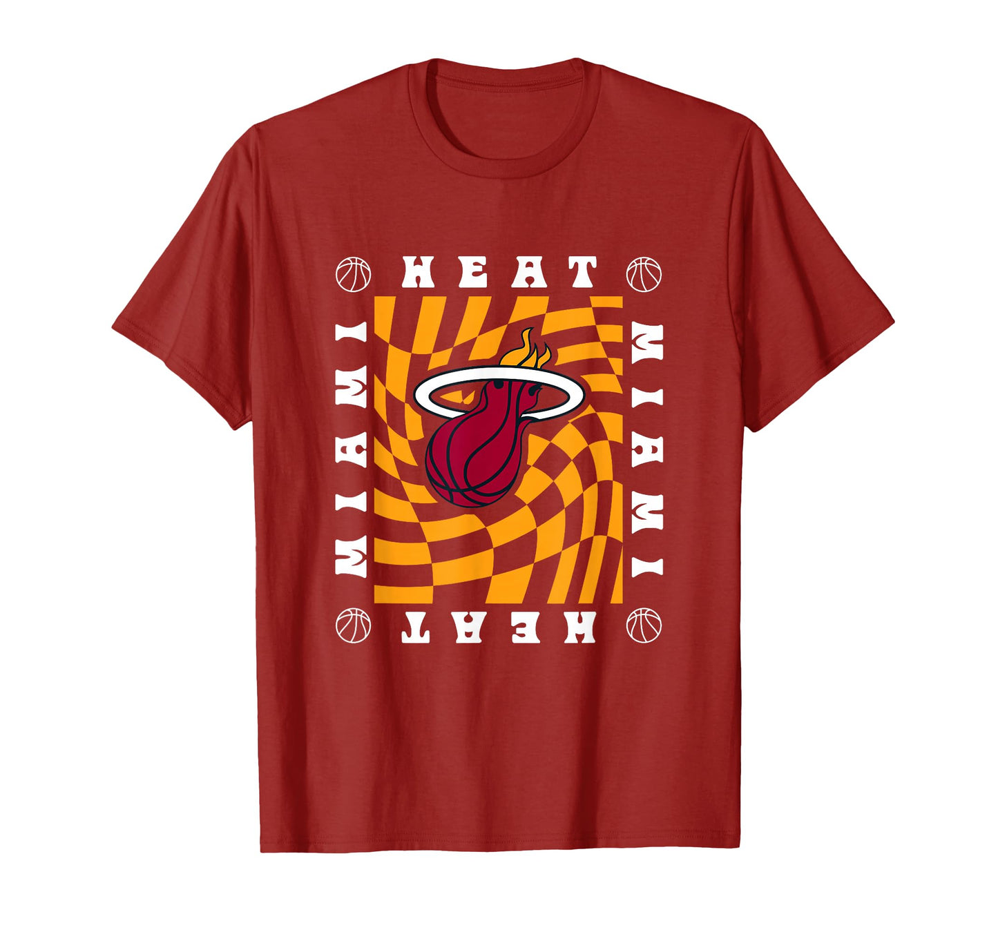 NBA Miami Heat Retro Checkerboard Wave T-Shirt