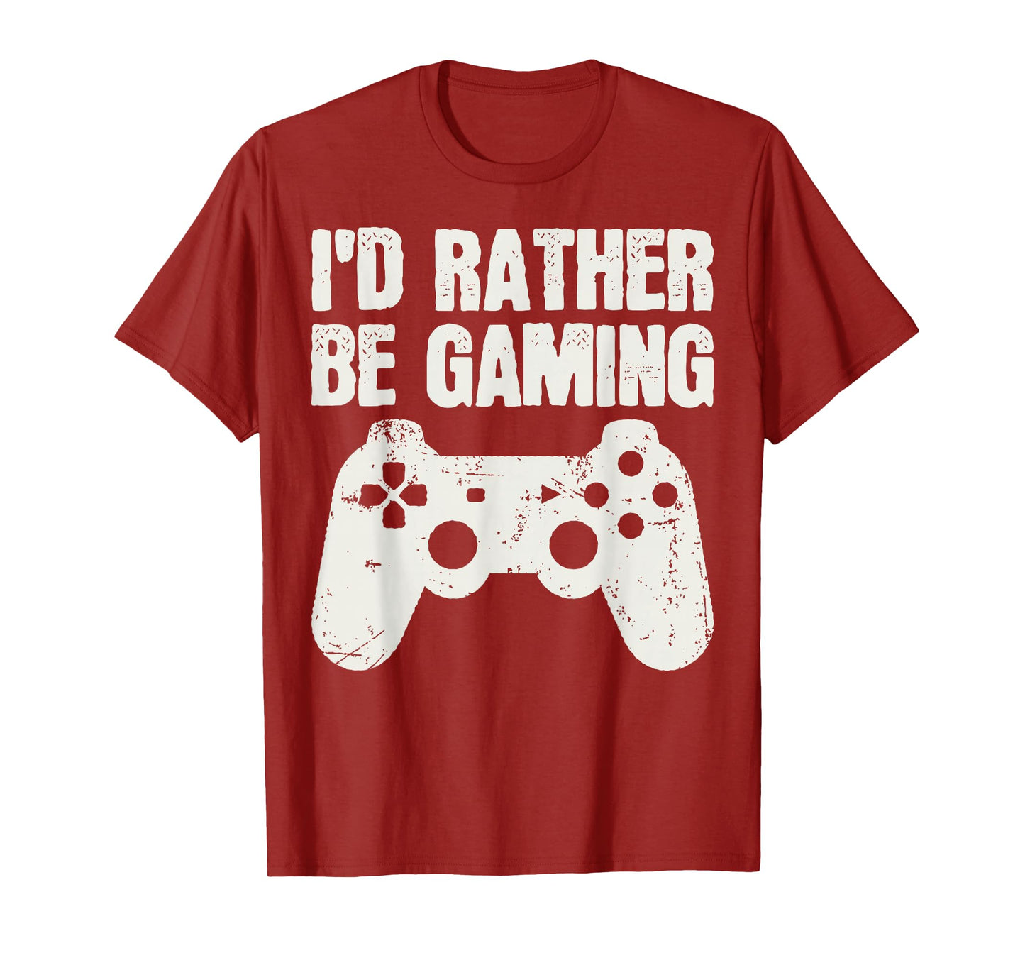 I'd Rather Be Gaming Gamer Video Games Cool Retro Distressed T-Shirt