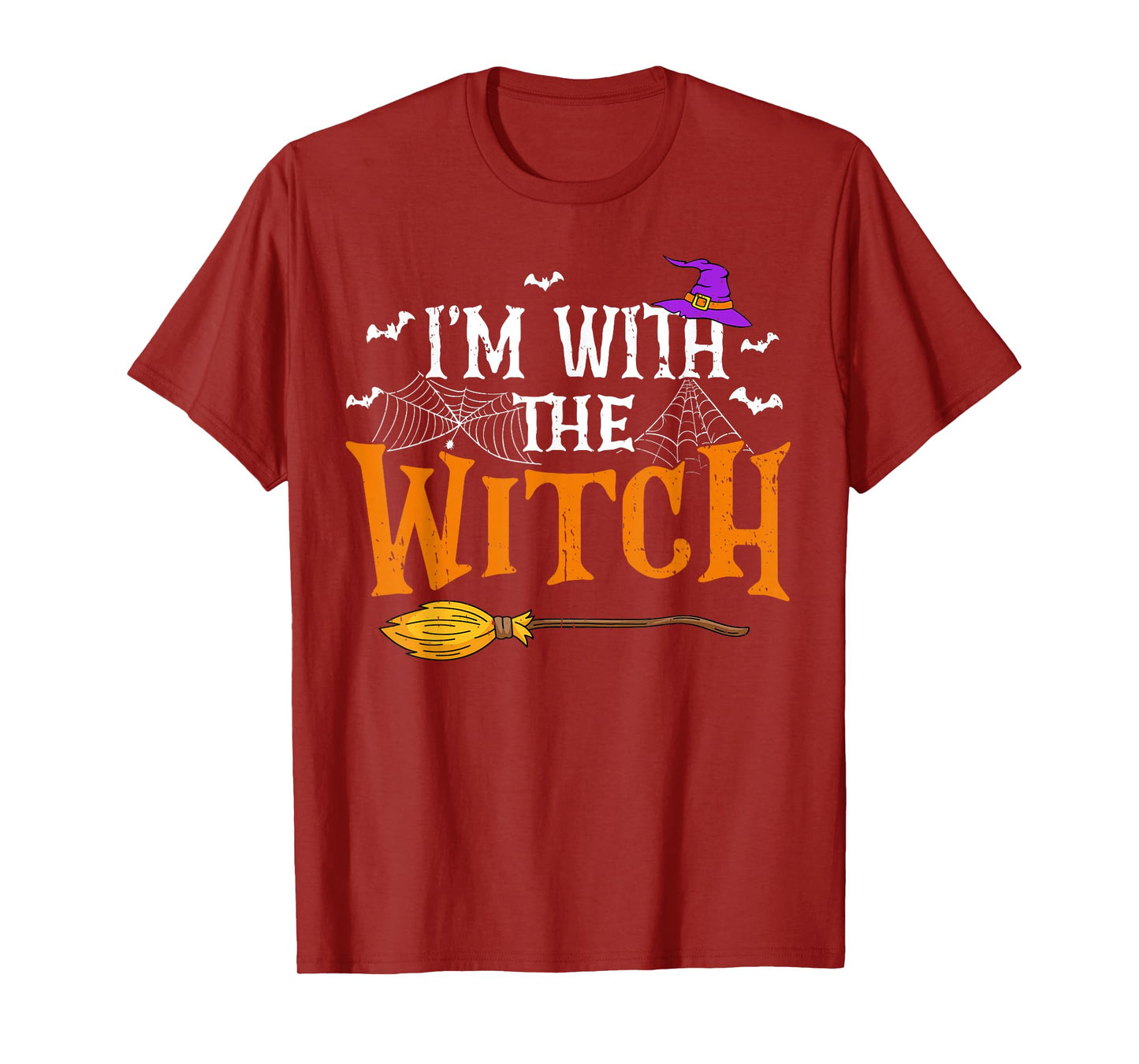 Funny Halloween Matching Couples Costume I'm with The Witch T-Shirt