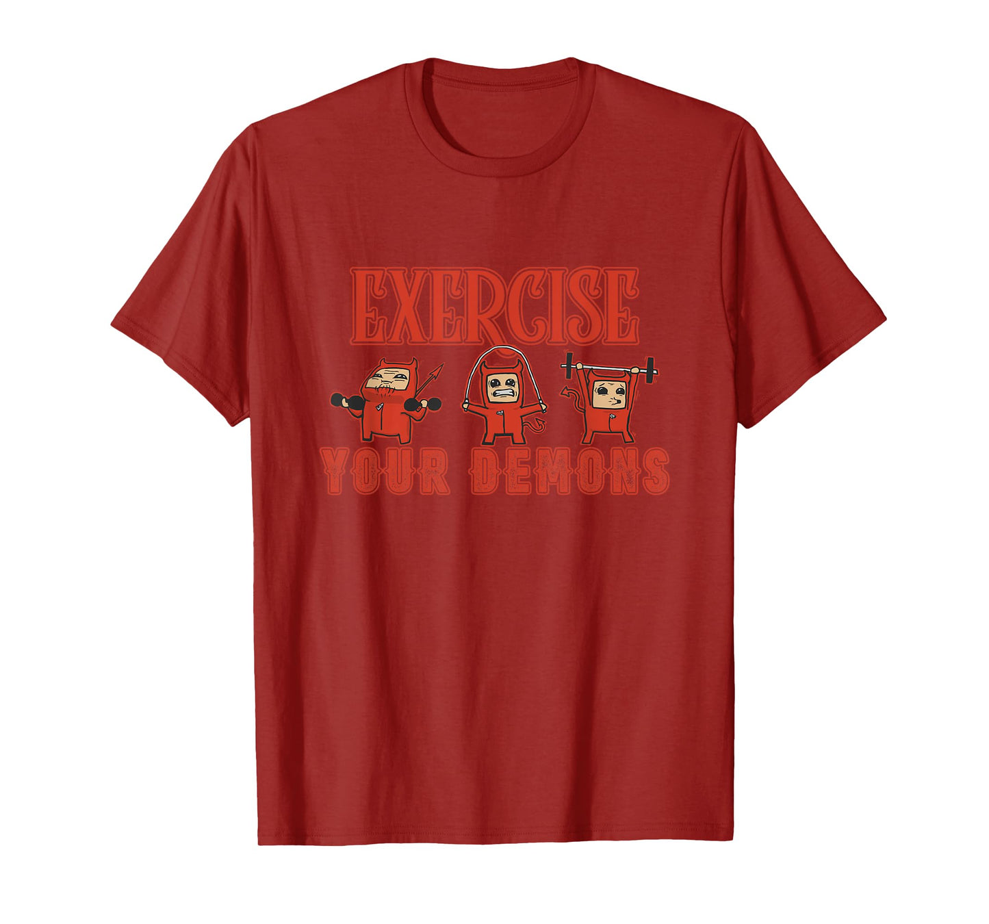 Funny Exercise Your Demon Workout Design T-Shirt