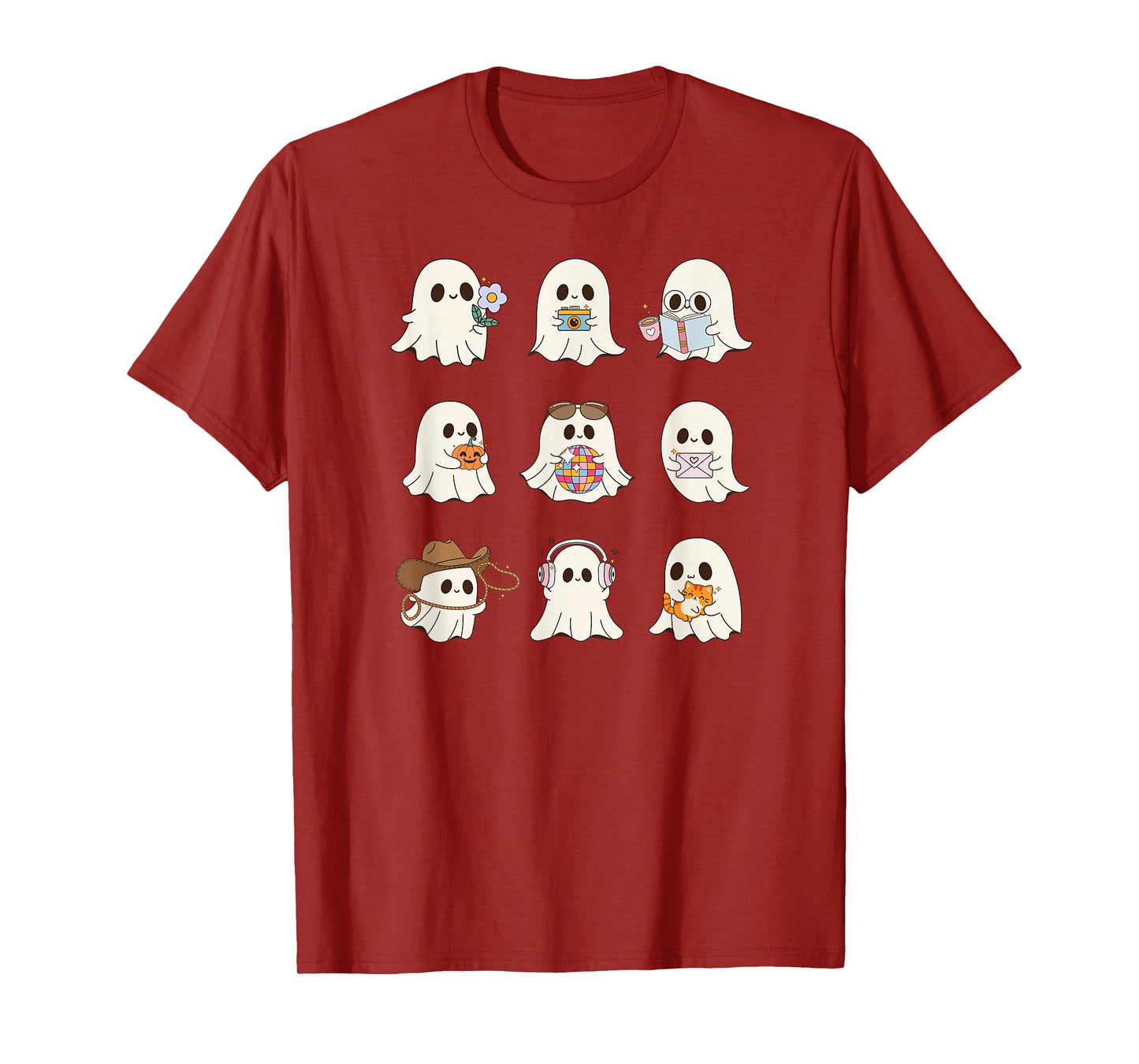 Ghost Spooky Design Witch Season Fall Vibes Cozy Cute T-Shirt