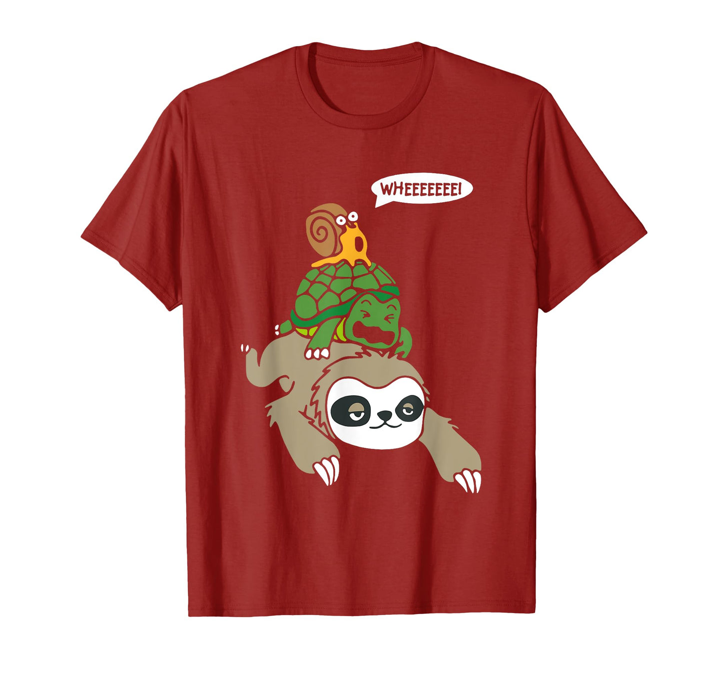 Sloth Turtle Snail Piggyback Animal Running Wild T-Shirt