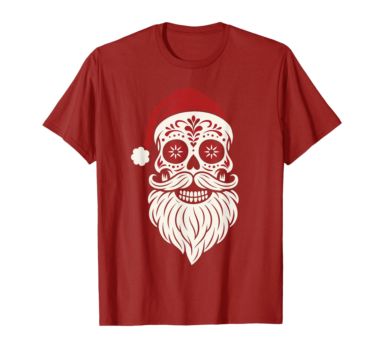 Sugar Skull Santa Shirt Men, Mexican Santa Christmas T-Shirt
