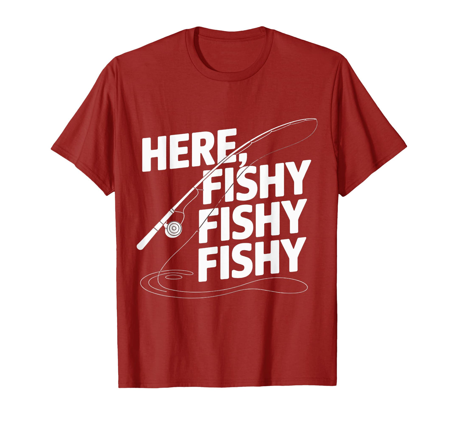 Fishing Here-Fishy Men Teen Boy Bass Dad Funny Graphic Tees T-Shirt