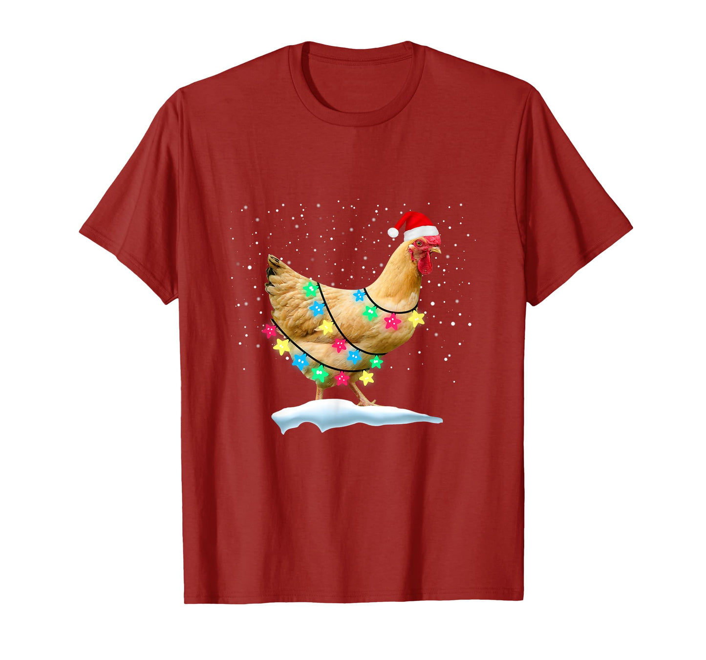 Chicken Christmas Santa Hat Farm Animal Funny Xmas Family T-Shirt