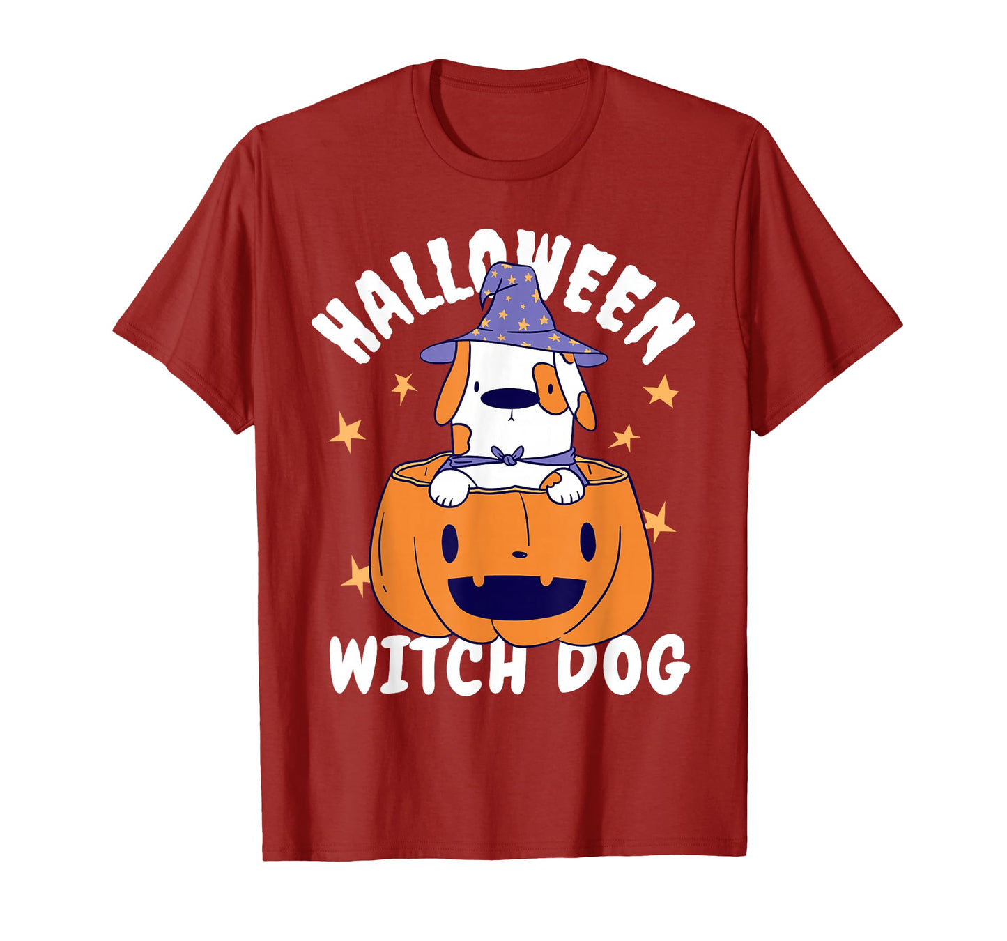 Witch Dog Halloween Funny Costume Design T-Shirt