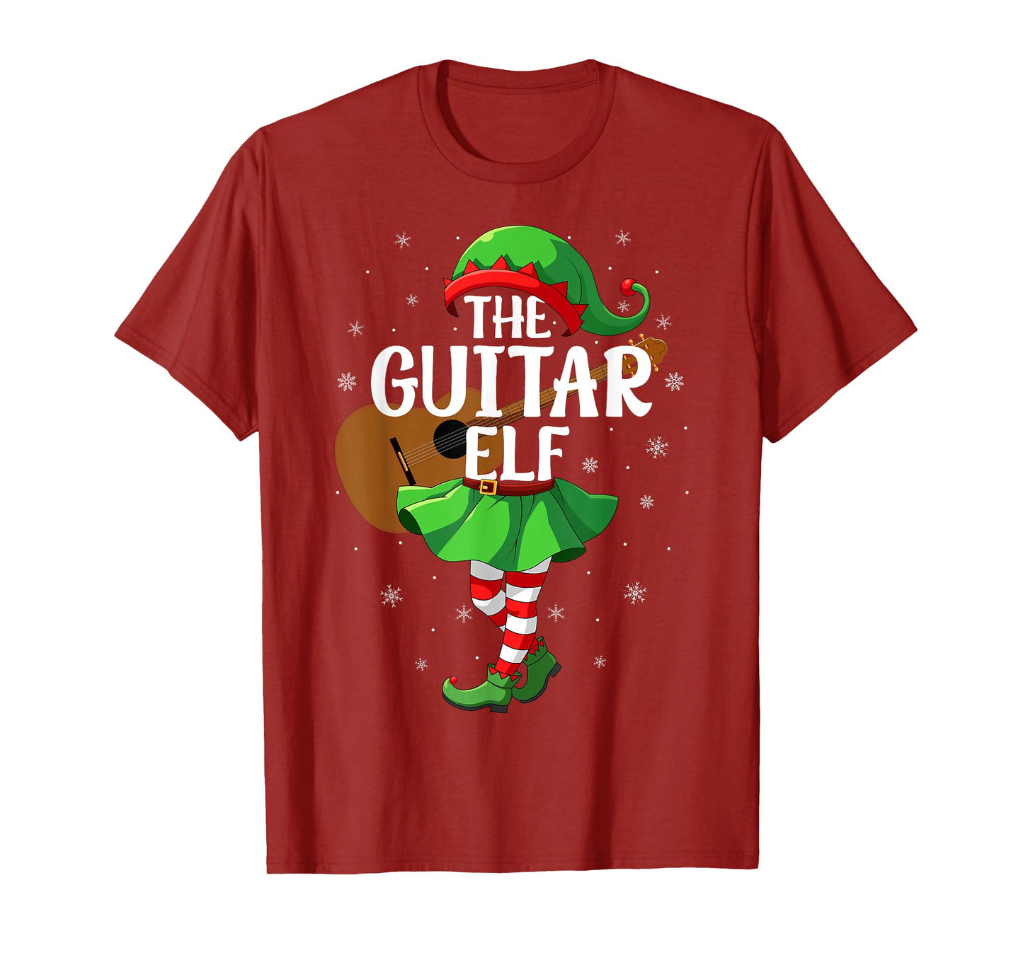 Guitar Elf Christmas Girls Women Elf Squad Xmas Family T-Shirt