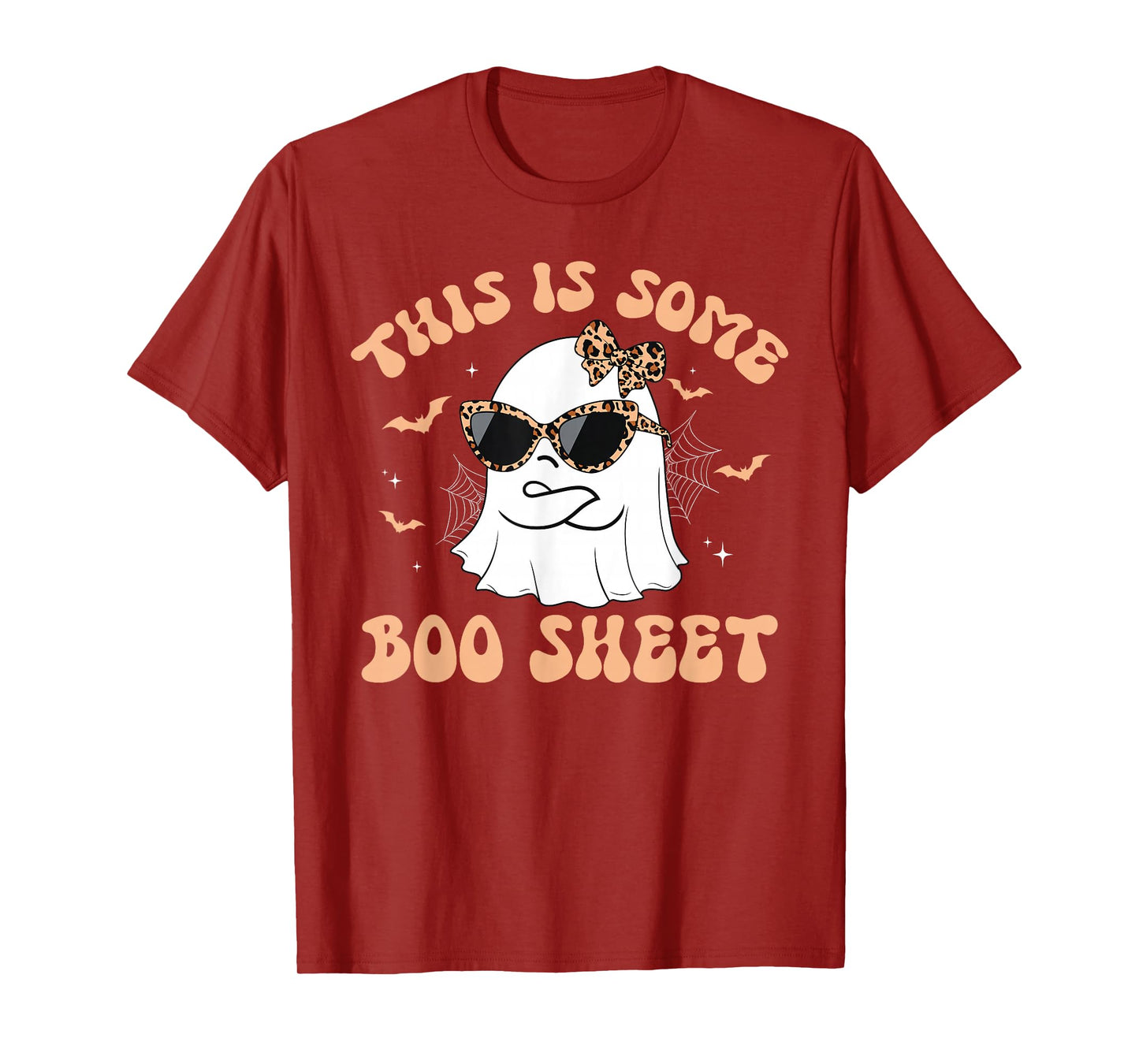 This is Boo Sheet Ghost Retro Groovy Funny Halloween Leopard T-Shirt
