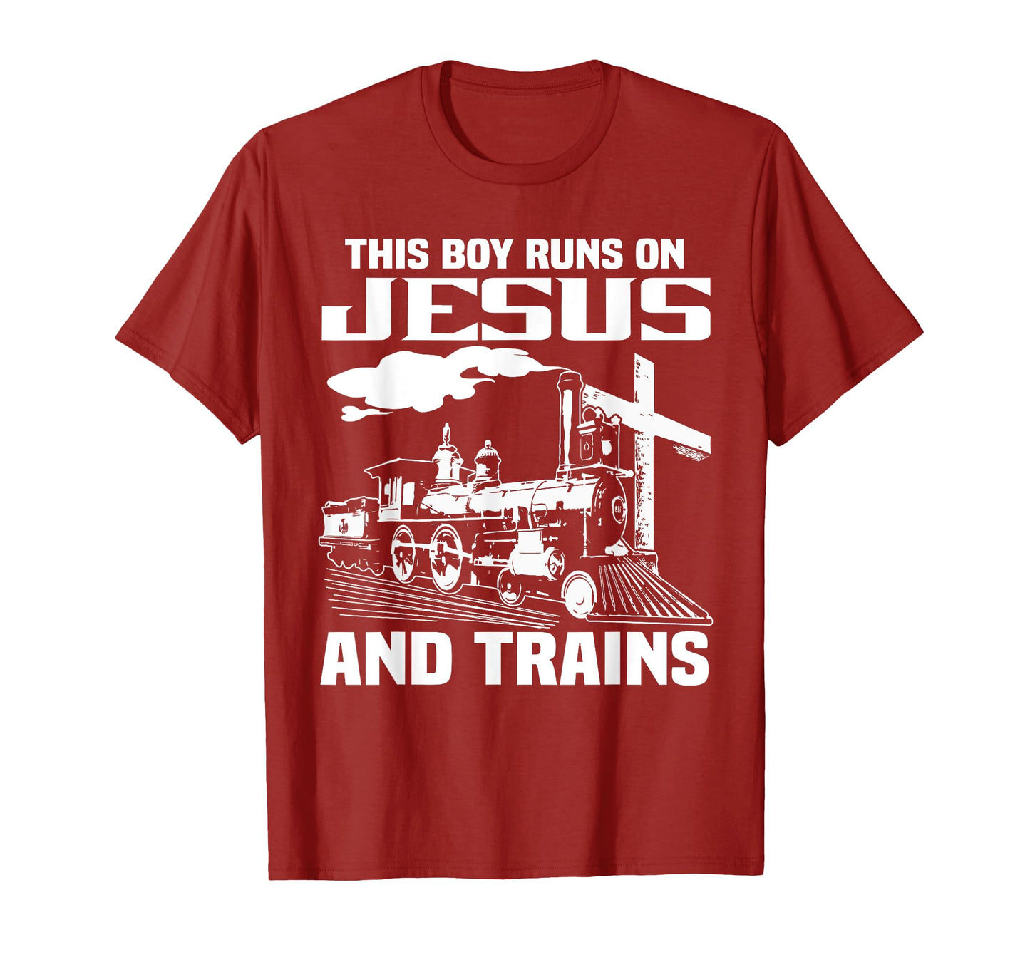 This Boy Runs On Jesus And Trains T-Shirt