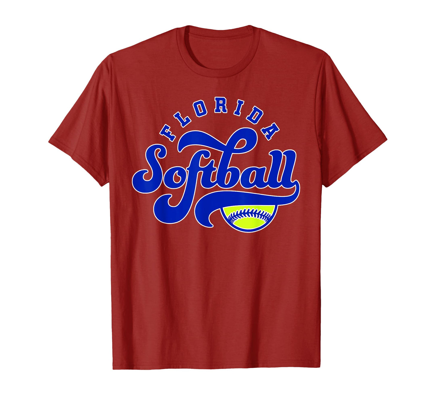 Florida Softball Vintage Mens Kids Team Retro Softball Fan T-Shirt
