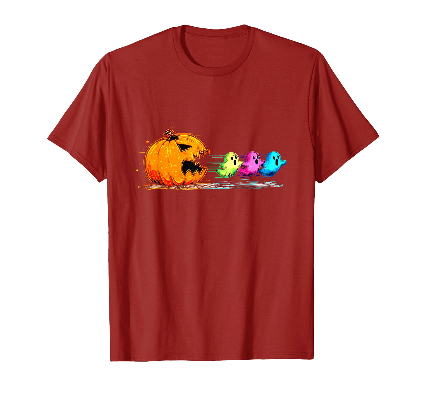 Pumpkin Chasing Ghost Halloween Pumpkin Boo Spooky Season T-Shirt