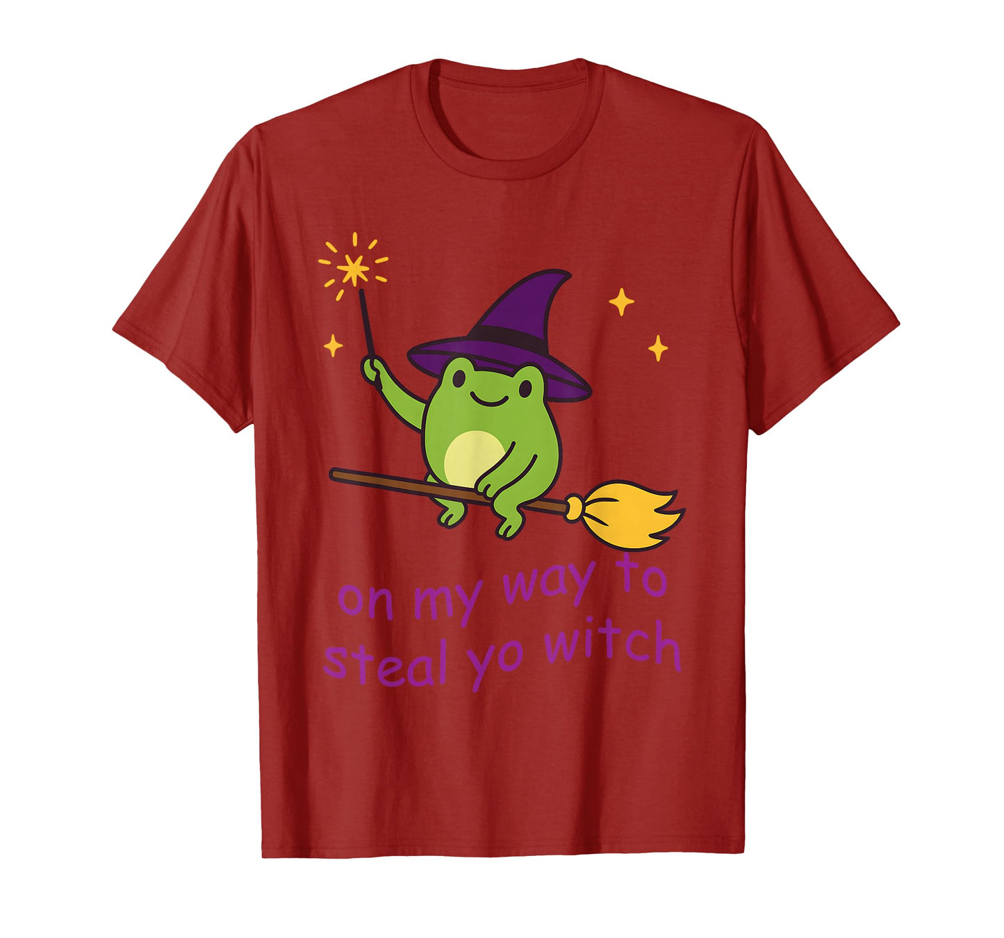 On My Way to Steal Yo Witch Funny Witch Frog T-Shirt