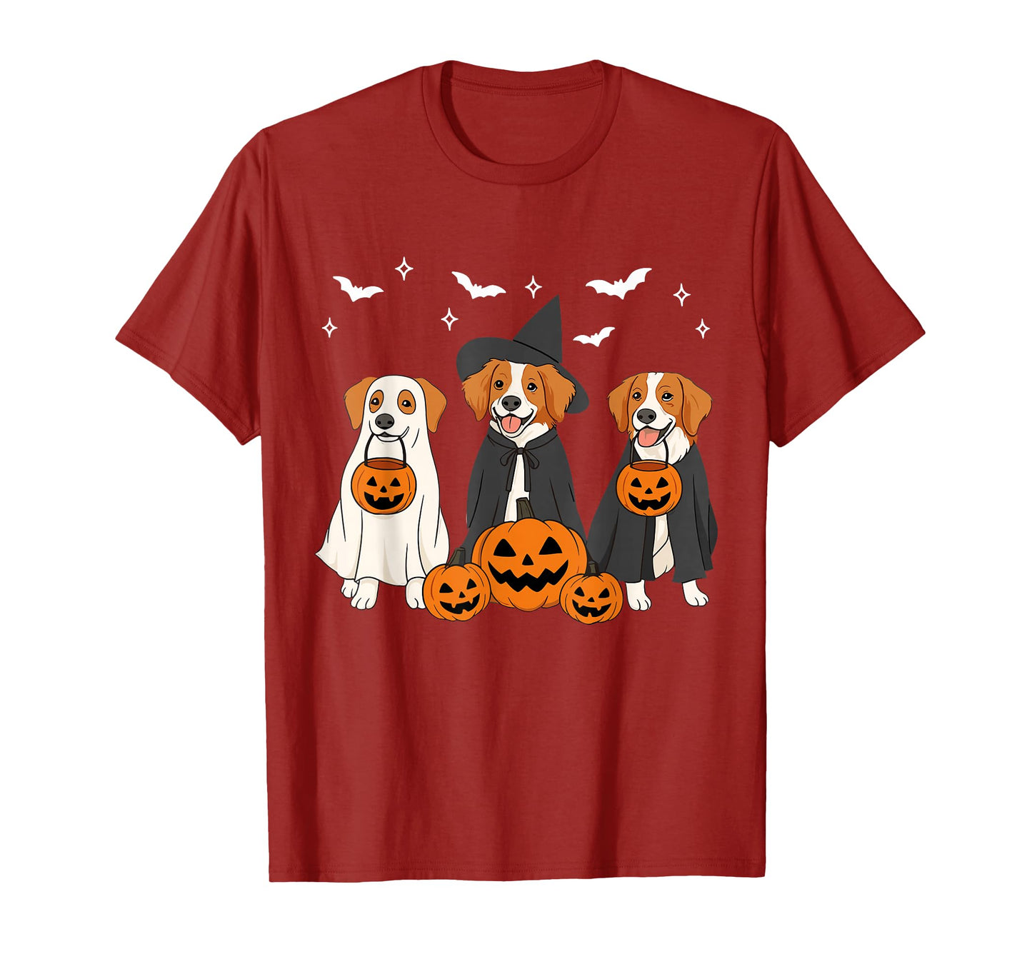 Witch Brittany Spaniel Dog Halloween Ghost Brittany Dog Mom T-Shirt