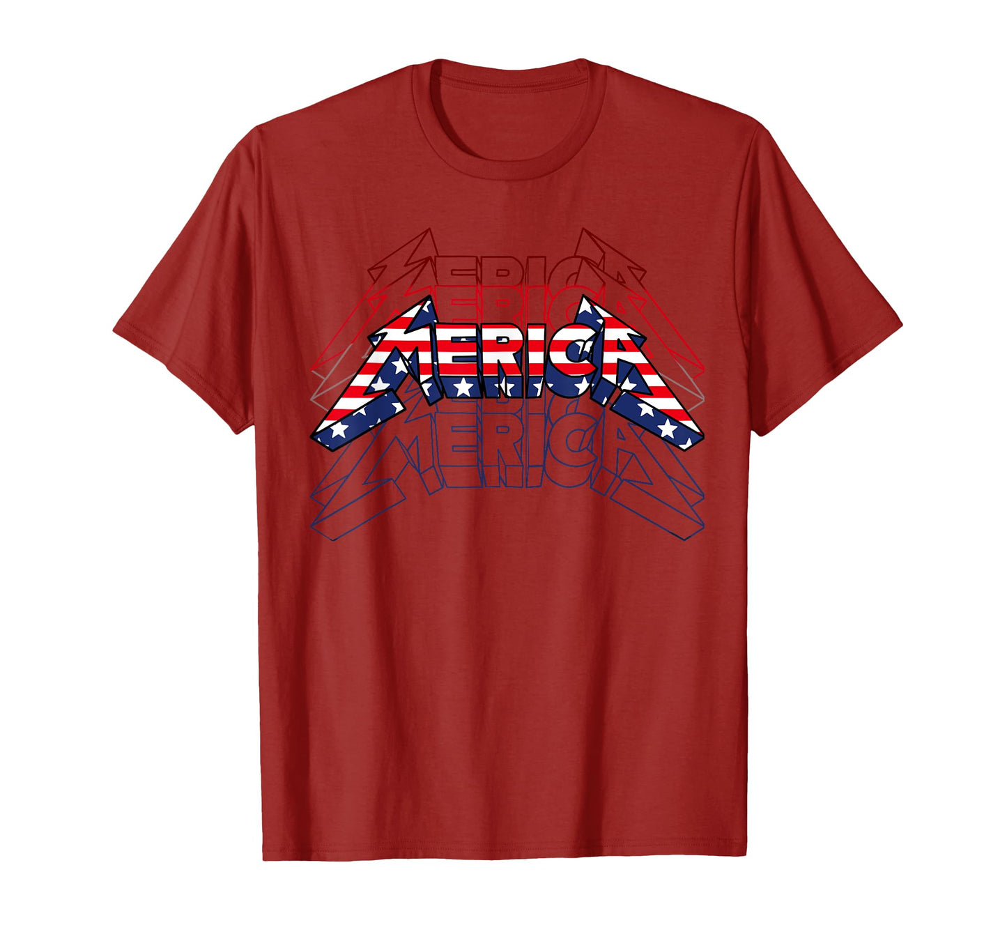 Merica Rock Sign 4th of July Vintage American Flag Funny USA T-Shirt for Women Kids Men