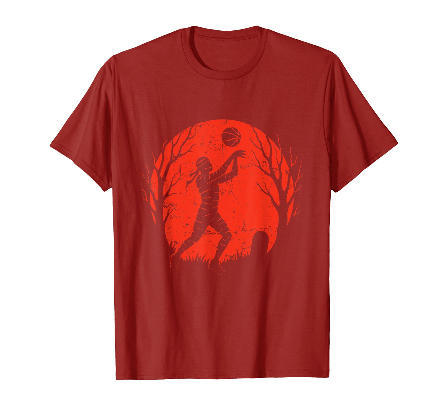 Mummy Basketball Shot Under Moon T-Shirt