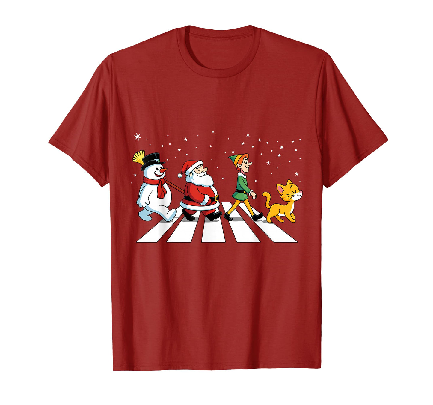 Cats Road Crossings Funny Christmas T-Shirt
