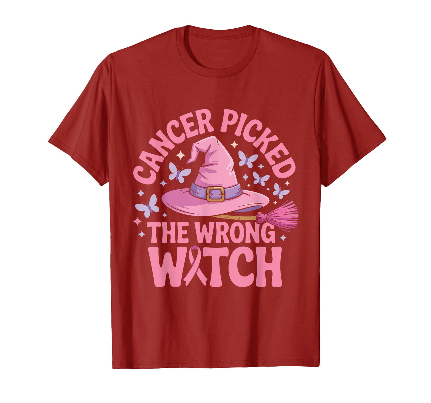 Cancer Picked The Wrong Witch Breast Cancer Awareness T-Shirt