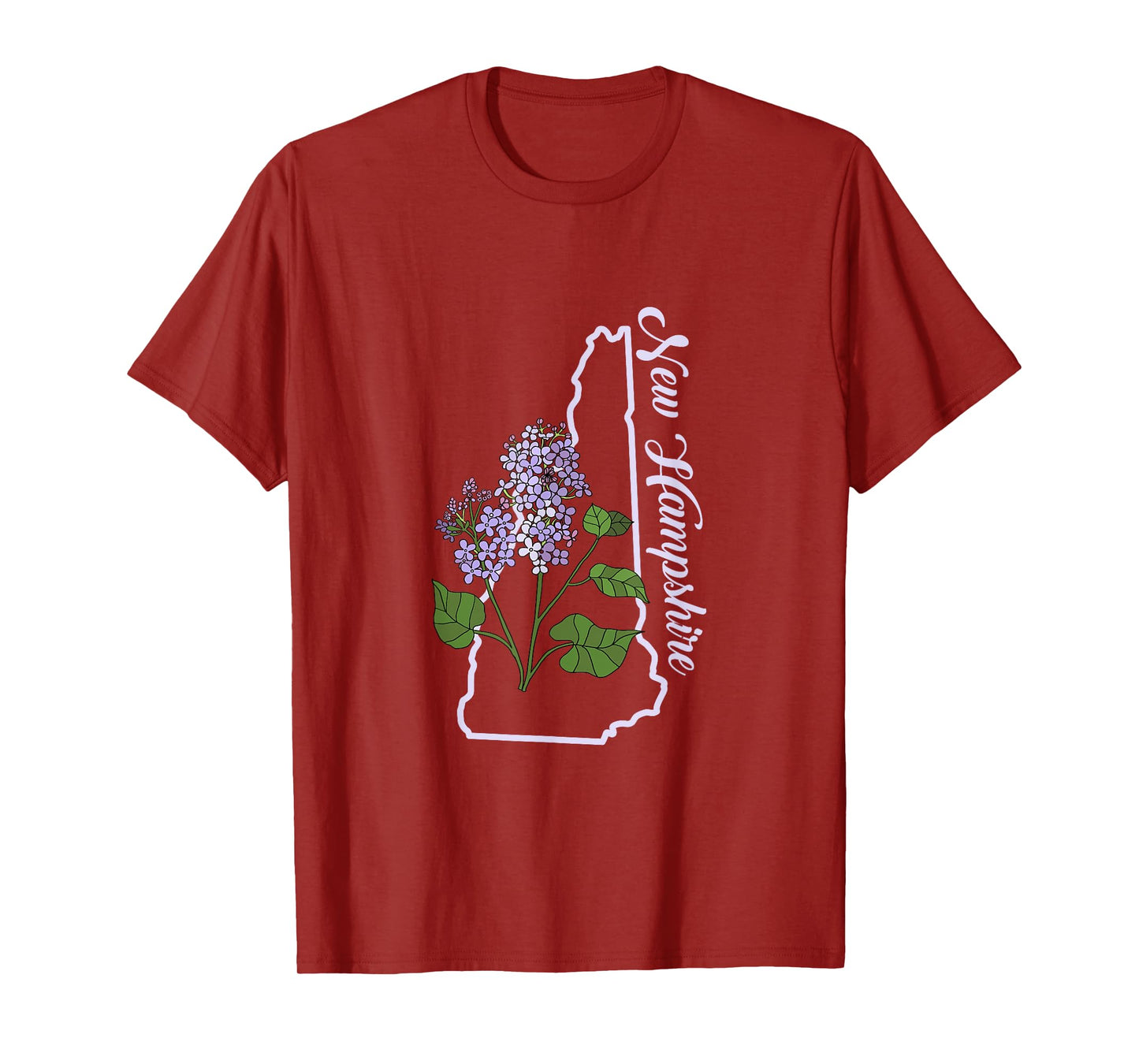 State of New Hampshire Purple Lilac Flower T-Shirt