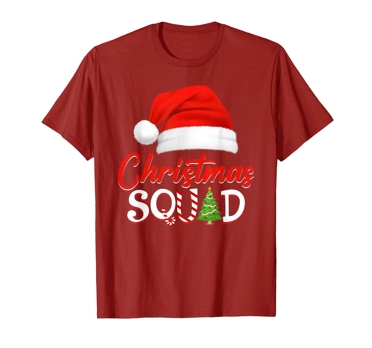 Christmas Squad Santa Hat Matching Family Group Pajamas T-Shirt