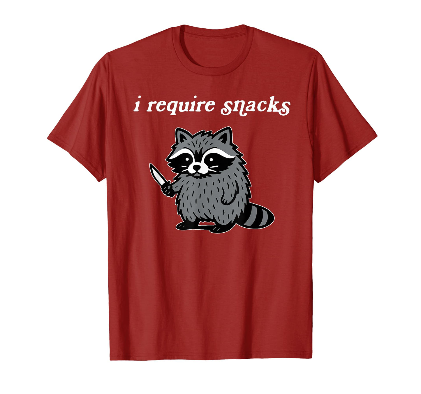 I Require Snacks Funny Raccoon Retro Raccoon Meme T-Shirt