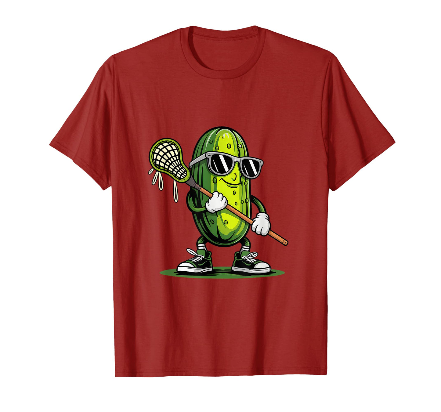 Pickle Playing Lacrosse Funny Sports For Boys Men Women T-Shirt