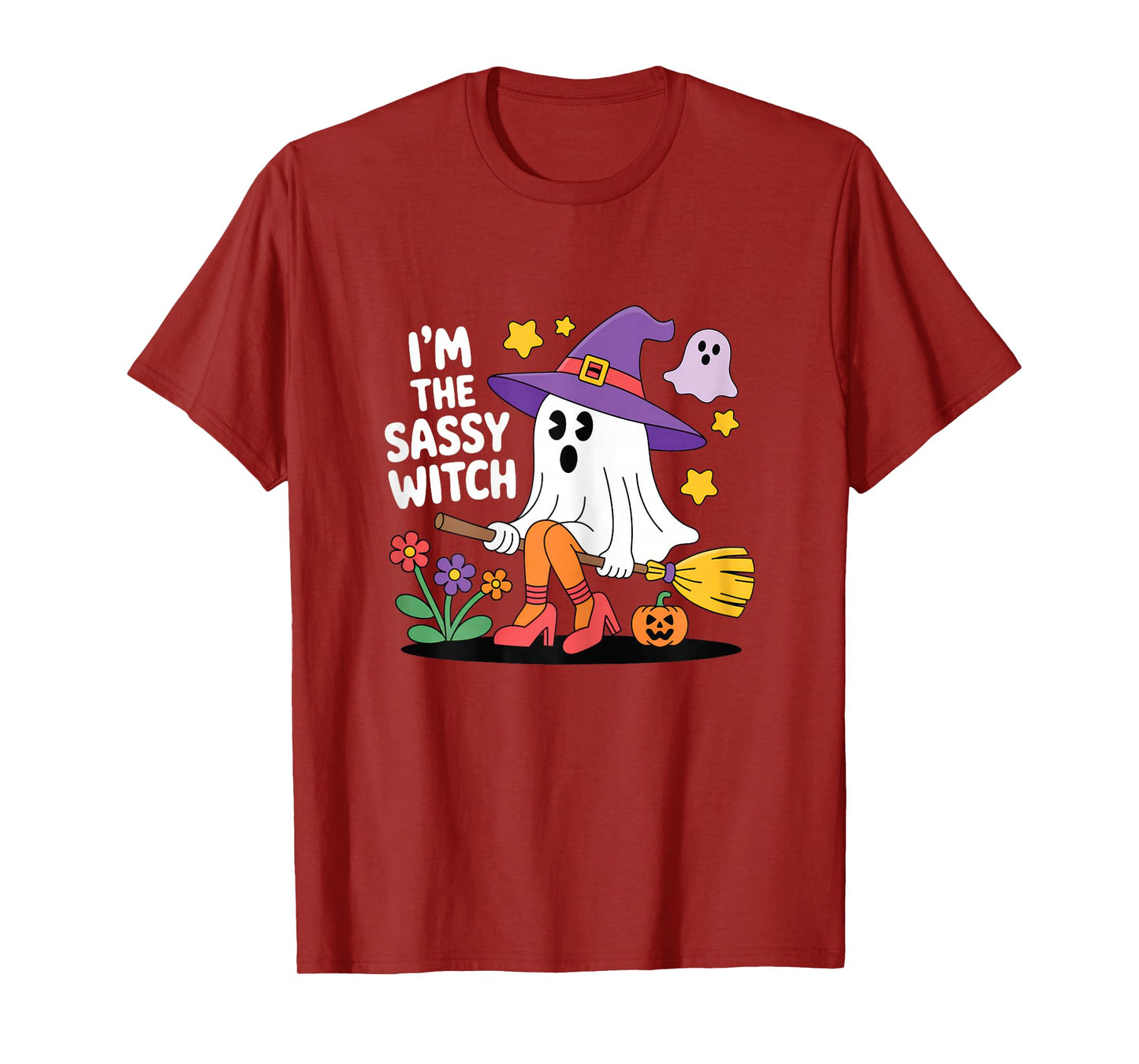 Funny Sassy Witch Halloween Ghost Cute Broomstick Magic Humo T-Shirt