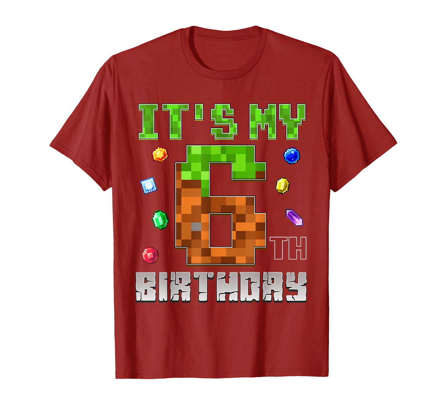 Birthday Boy Shirt It's My 6th Birthday Video Game Pixel T-Shirt