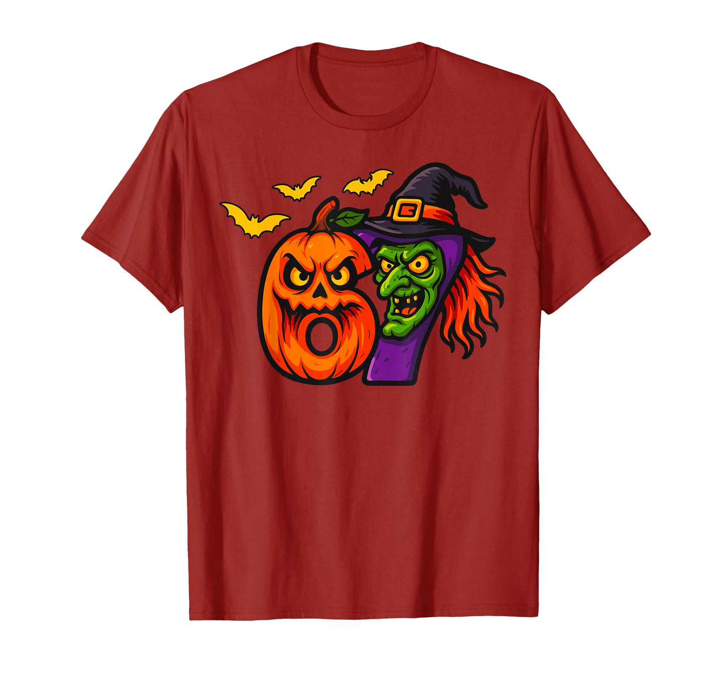 67 Halloween Jack-O-Lantern Scary Witch Six Seven Meme T-Shirt