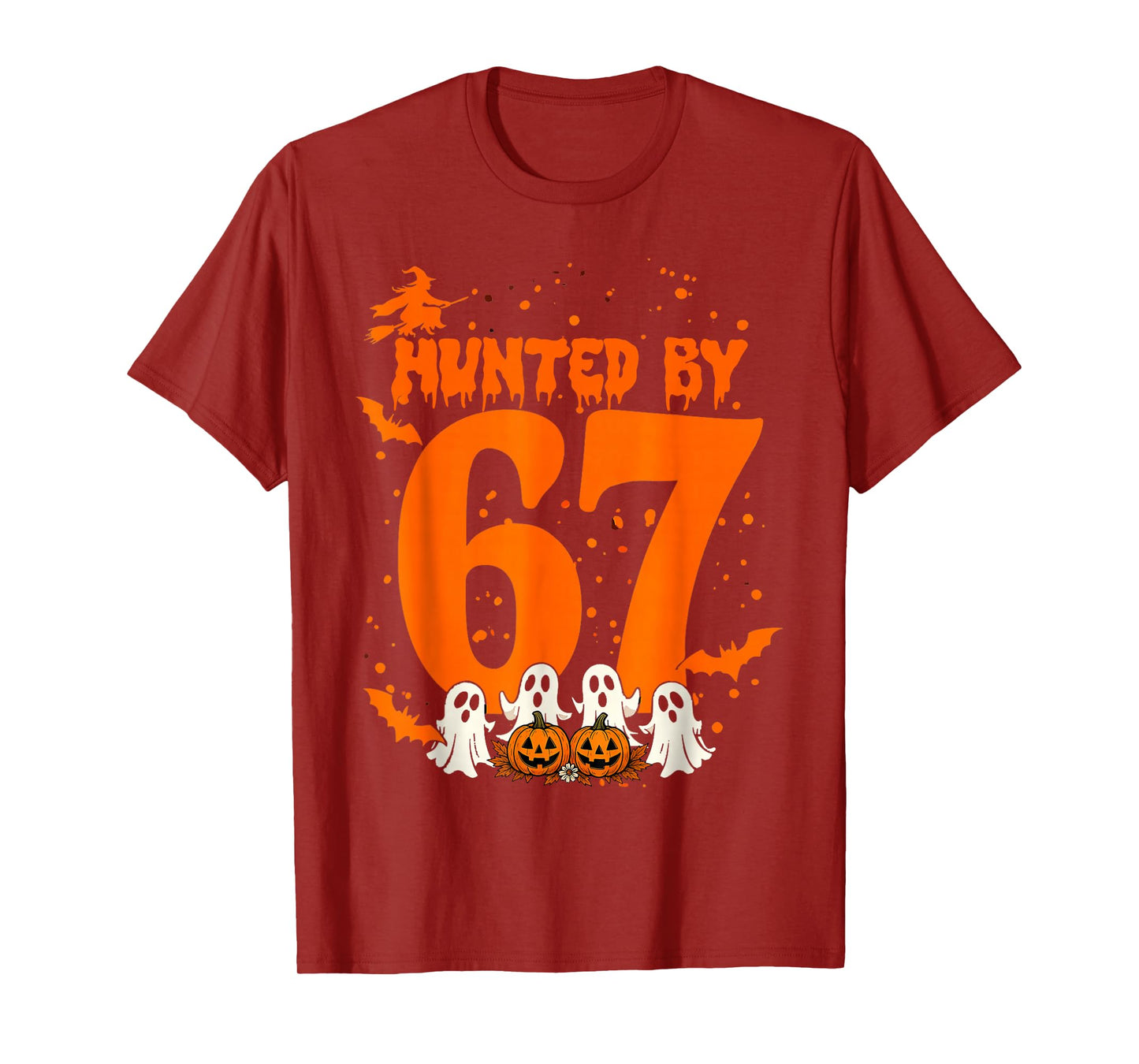 Haunted by 67 Funny Halloween Meme Witch Bats Ghosts T-Shirt