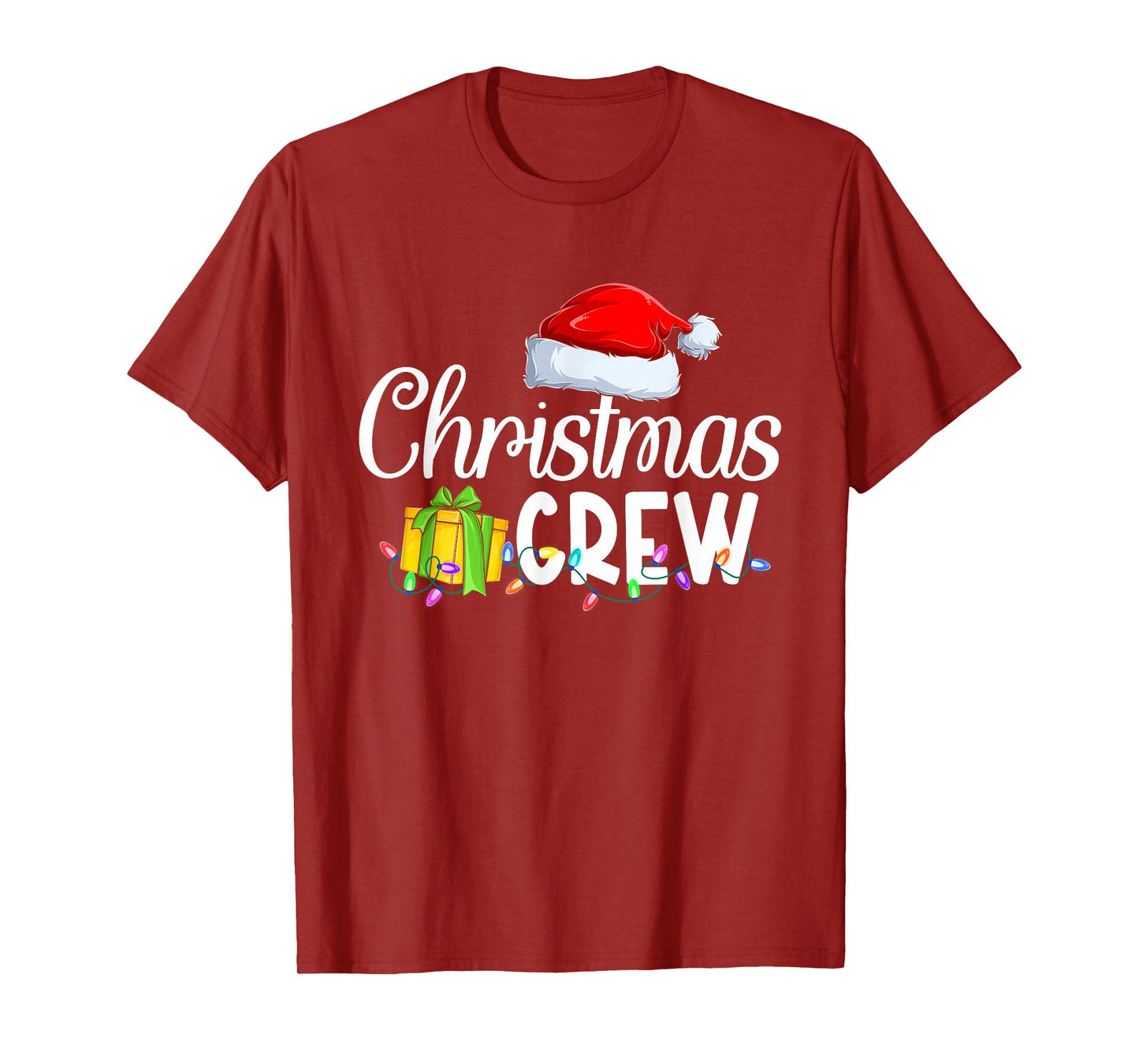 Merry Christmas Crew Xmas Lights Family Matching Pajamas T-Shirt