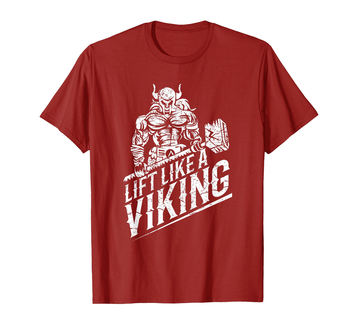 Lift like a Viking Workout Gym Distressed Design T-Shirt