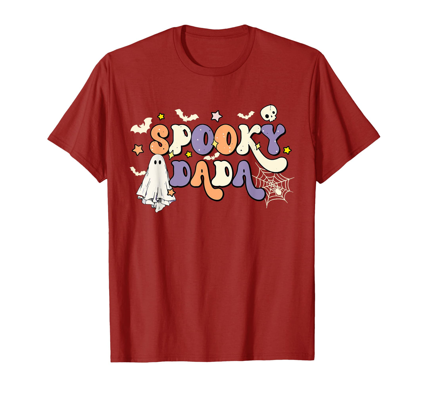 Spooky Dada Cute Ghost Halloween Dad Family Spooky Season T-Shirt
