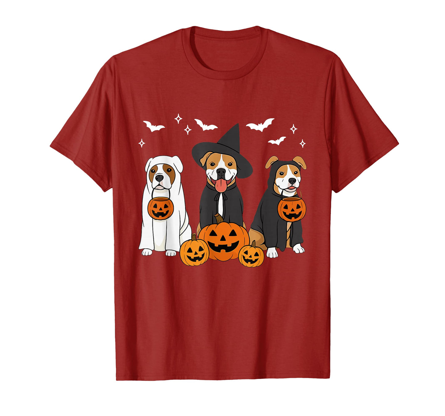 American Staffordshire Terrier Halloween Witch Amstaff Dog T-Shirt