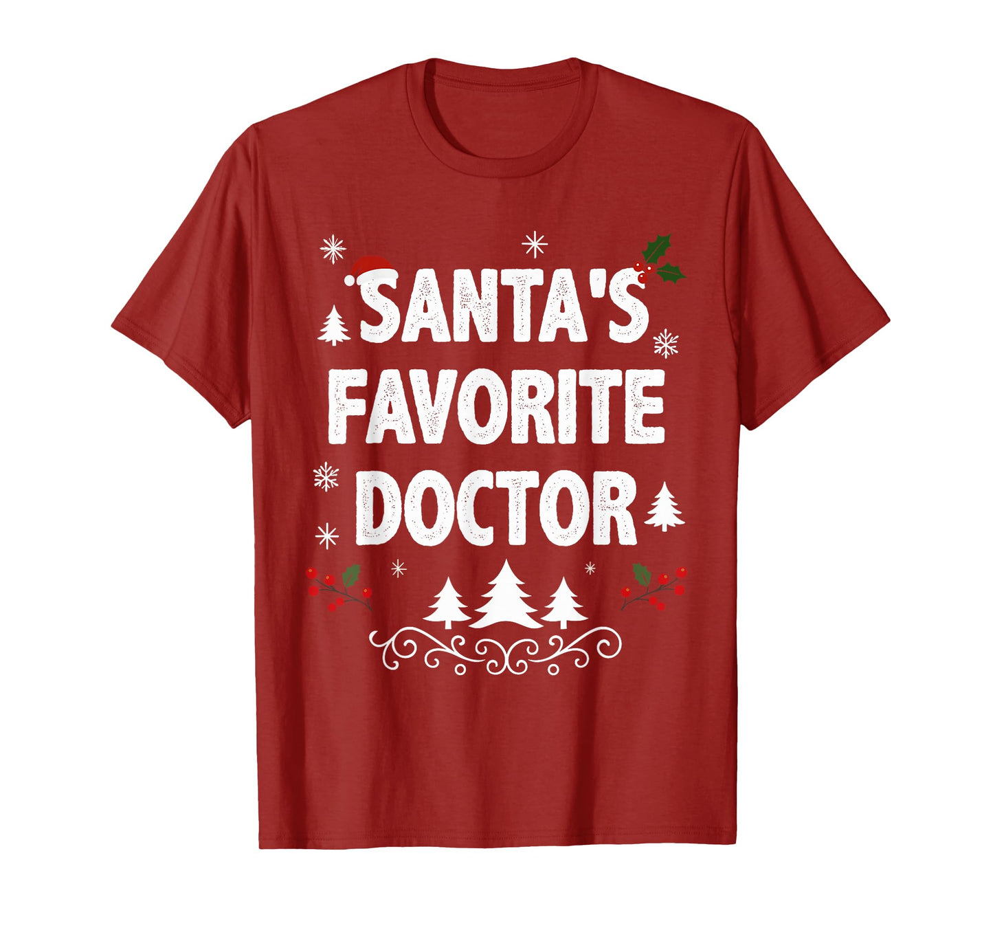 Santa's Favorite Doctor Funny Holiday Christmas Pajamas T-Shirt